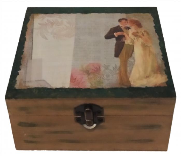 Ξύλινο κουτί αποθήκευσης vintage "ΖΕΥΓΑΡΙ"